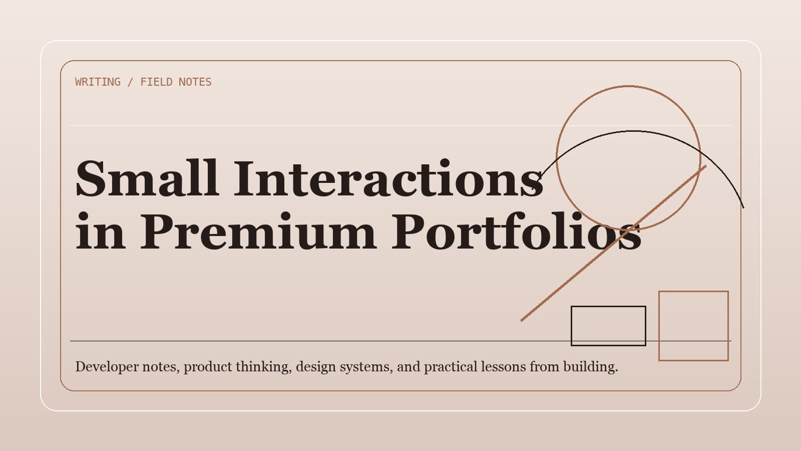 Portfolio cards and hover states on a desktop screen